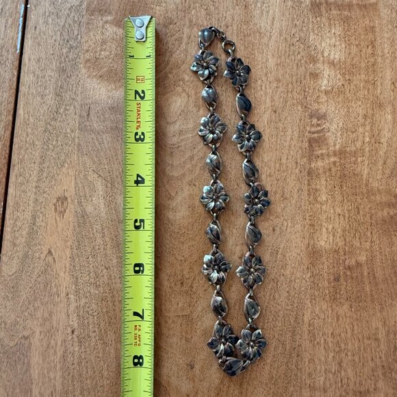 Real Vintage Antique Gold-and-Copper-Tone Rose Floral Necklace - Picture 7 of 7